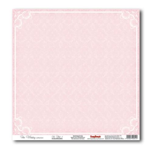 Бумага Scrapberrys "Свадебная Розовый 1" (SB188-2)
