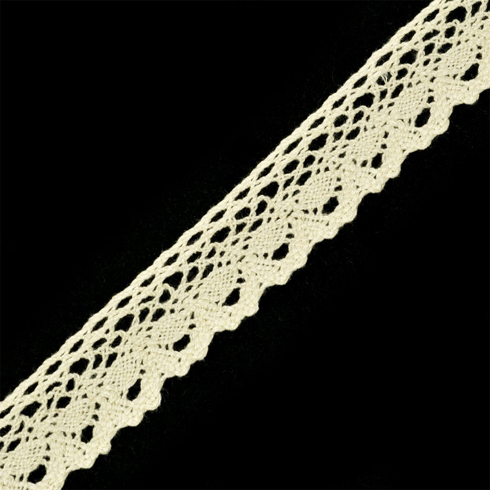 Кружево хлопковое 2,5 см, цвет кремовый