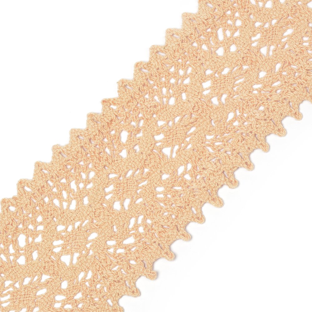 Кружево хлопковое 7,5 см, цвет бледный коралловый