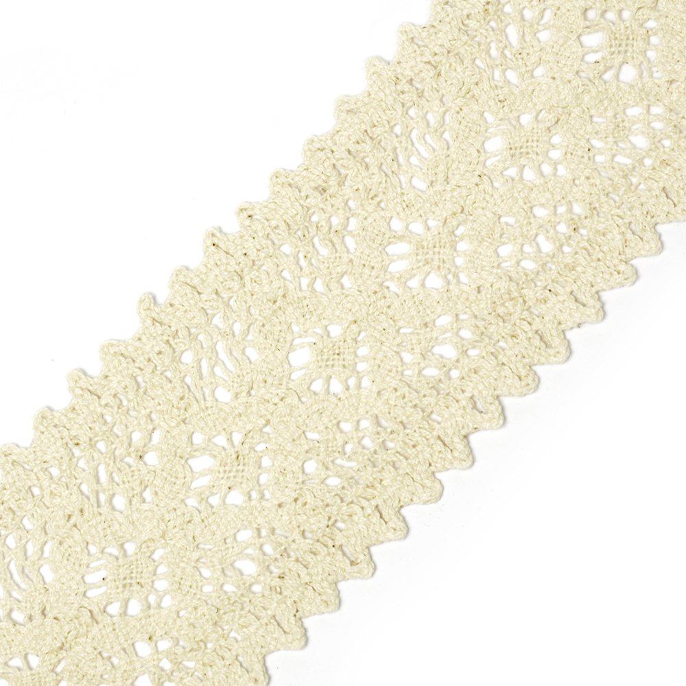 Кружево хлопковое 7,5 см, цвет кремовый