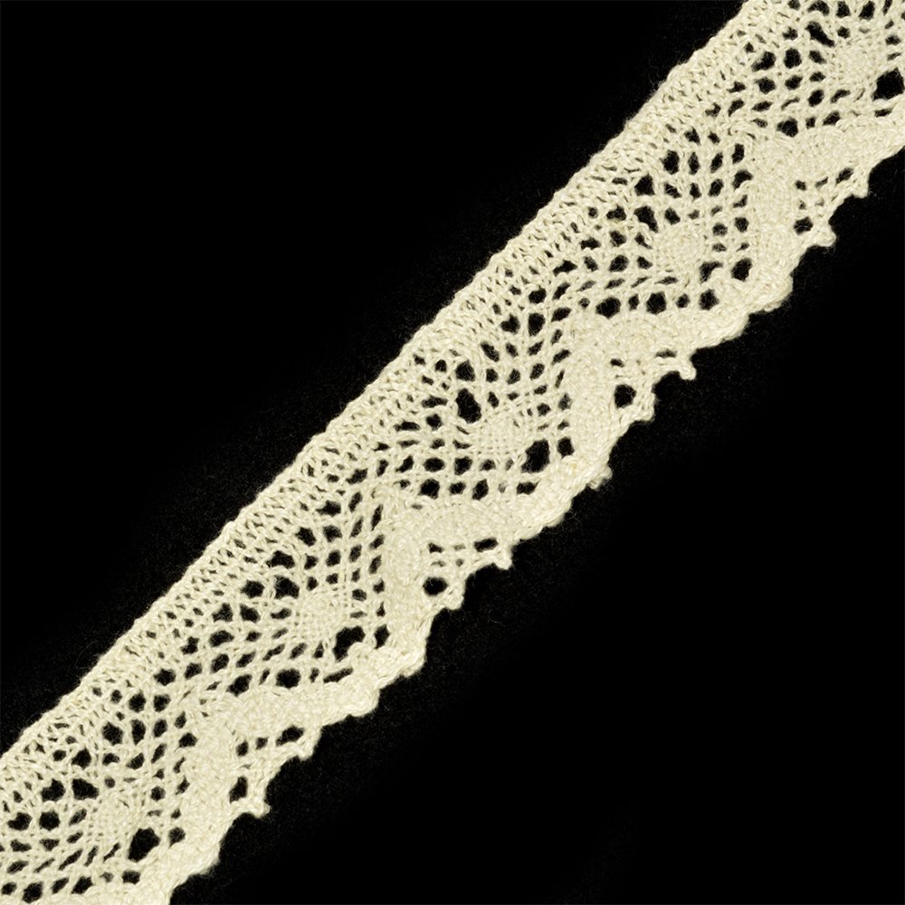 Кружево хлопковое 3,5 см, цвет кремовый