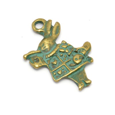 Подвески металлические "Кролик". Цвет античный бронзовый с патиной, 2 шт