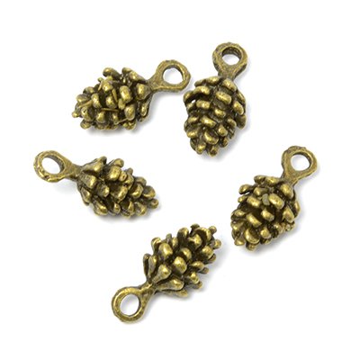 Подвески металлические "Шишки". Цвет античный бронзовый, 4 шт в уп