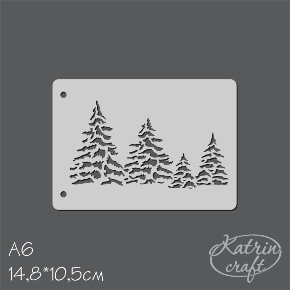 Трафарет Katrin craft А6 "Ёлки лес"