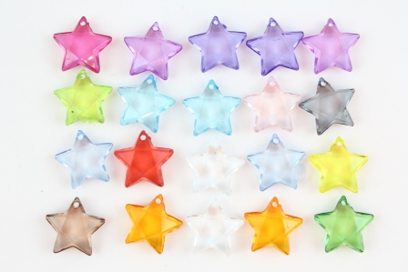 Набор пластиковых подвесок "Звёздочки разноцветные"