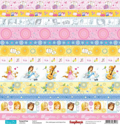 Бумага Scrapberrys "Подружки" Карточки 3 (SB574)