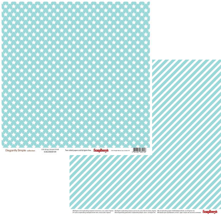Бумага Scrapberrys "Элегантно Просто" Звездочки Перламутровая Бирюза (SB578)