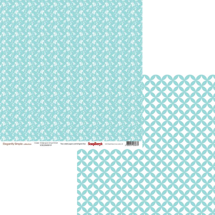 Бумага Scrapberrys "Элегантно Просто" Классика Перламутровая Бирюза (SB581)