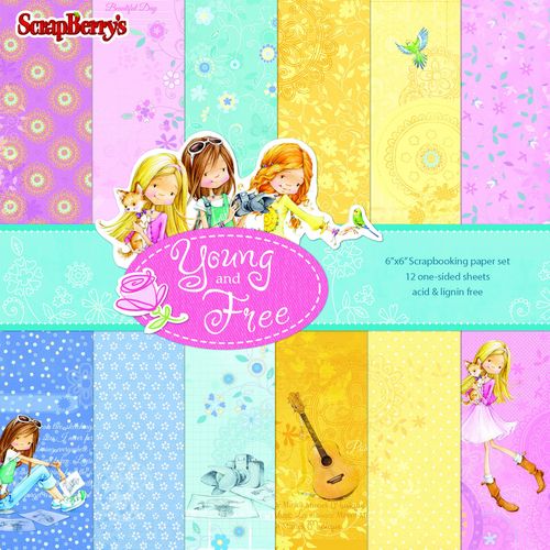 Набор бумаги 15 х 15 см Scrapberrys "Подружки"