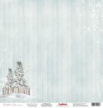 Бумага Scrapberrys "Зимнее Утро" Снежный Лес (SB599)