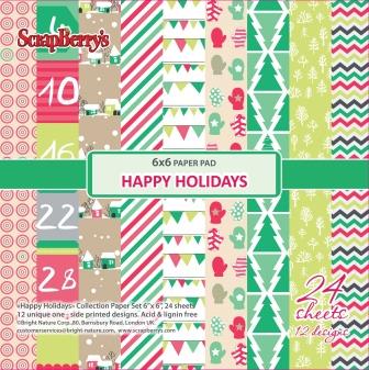 Набор бумаги 15х15 см Scrapberrys "Зимние Каникулы"