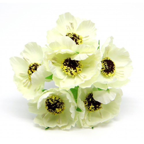 Декоративный букетик Рукоделие "Анемоны"Букет ". Цвет белый.