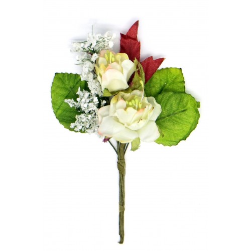 Декоративный букетик Рукоделие "Камелия", цвет кремовый