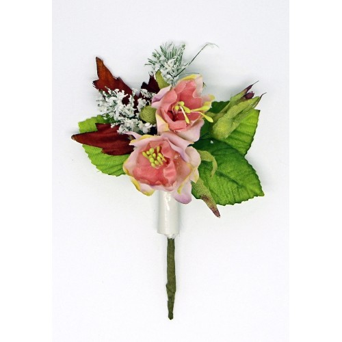 Декоративный букетик Рукоделие "Камелия", цвет светло-розовый