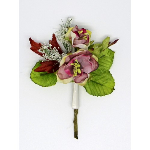 Декоративный букетик Рукоделие "Камелия", цвет пурпурный