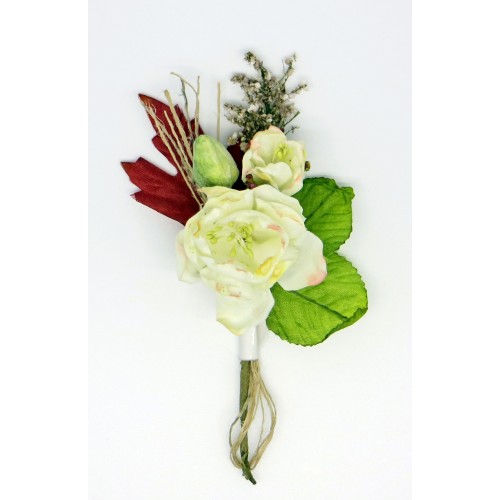 Декоративный букетик Рукоделие "Камелия крупная", цвет кремовый