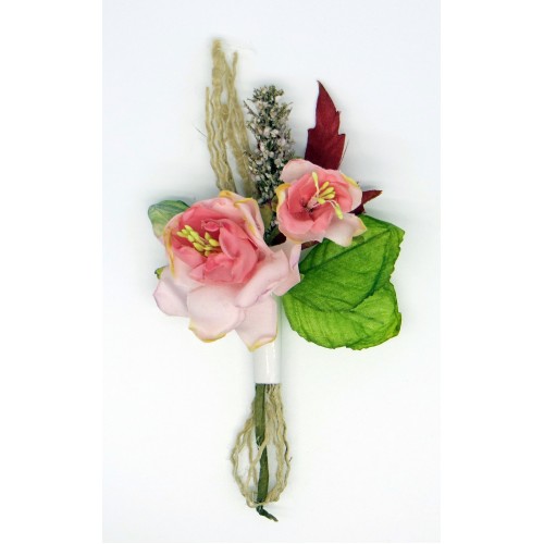 Декоративный букетик Рукоделие "Камелия крупная", цвет светло-розовый