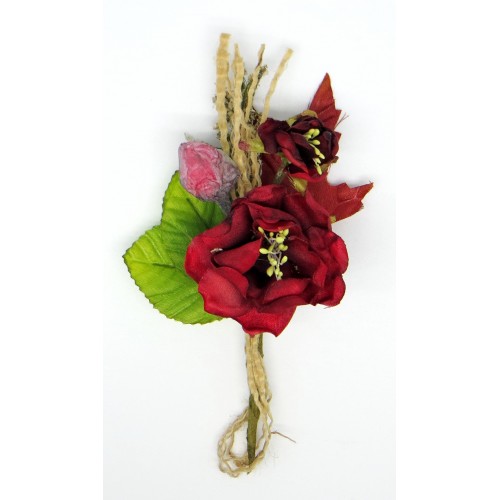 Декоративный букетик Рукоделие "Камелия крупная", цвет красный