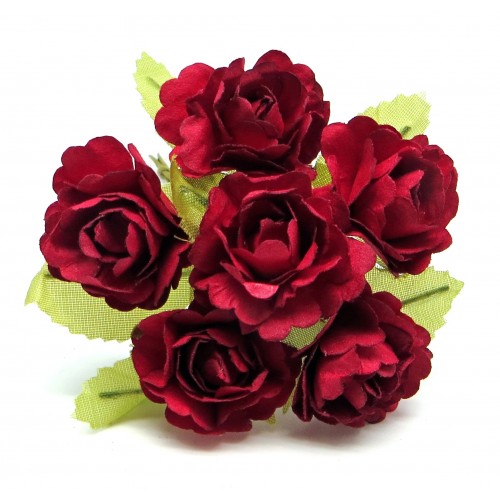 Декоративный букетик Рукоделие"Розы c ажурным краем", цвет красный