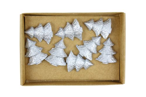 Полимерное (гипсовое) украшение Scrapberrys "Серебристые ёлочки" (351)