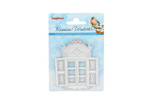 Набор полимерных (гипсовых) украшений Scrapberrys "Русская зима", окошко