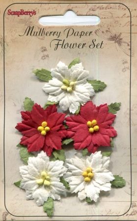 Цветы пуансетии Scrapberrys 2,7 см, 5 шт