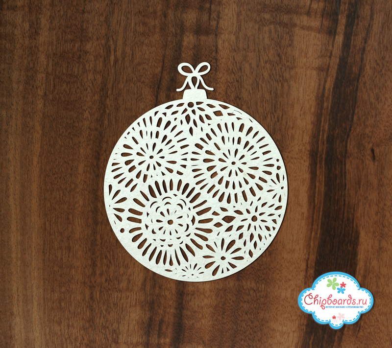 Чипборд Chipboards "Новогодний шарик с бантиком "