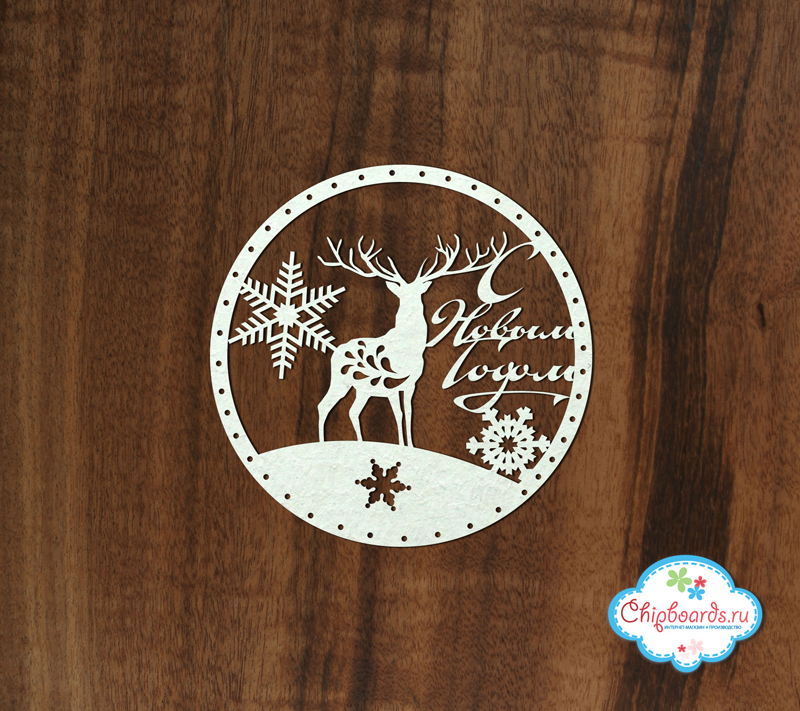 Чипборд Chipboards "Олень "Новогодний""