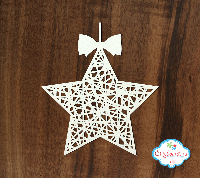 Чипборд Chipboards "Новогодняя игрушка "Звездочка" "