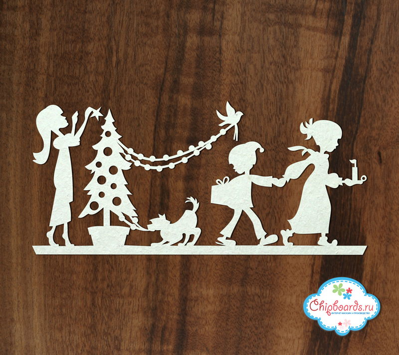 Чипборд Chipboards "Украшаем елку"