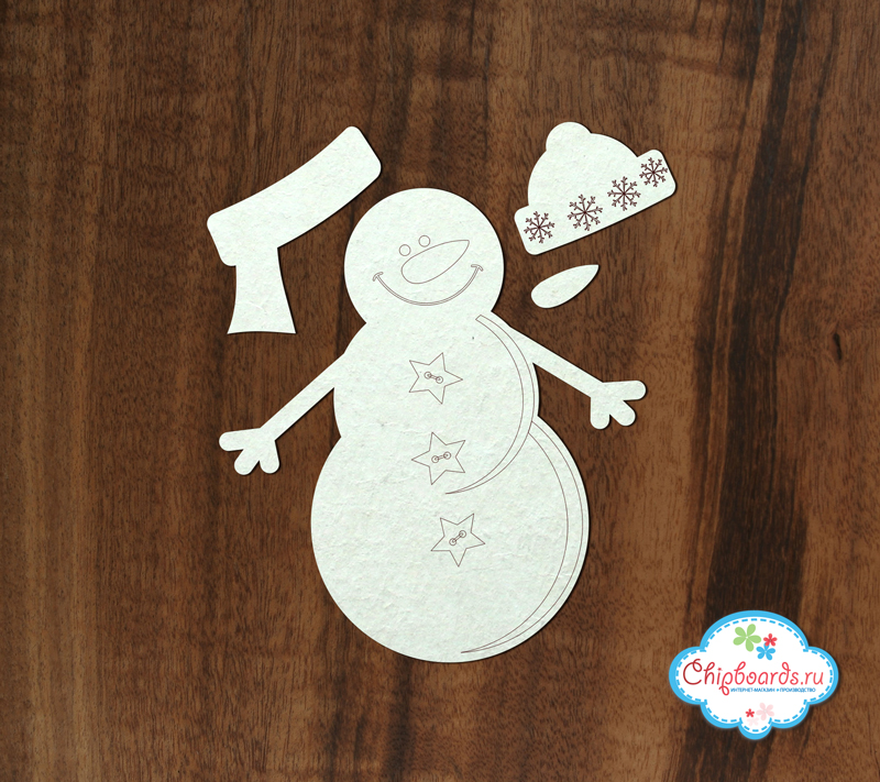 Чипборд Chipboards "Снеговик в шапочке"
