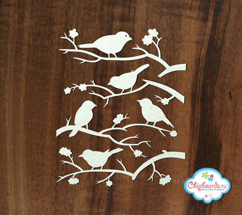 Чипборд Chipboards "Птицы на ветке"