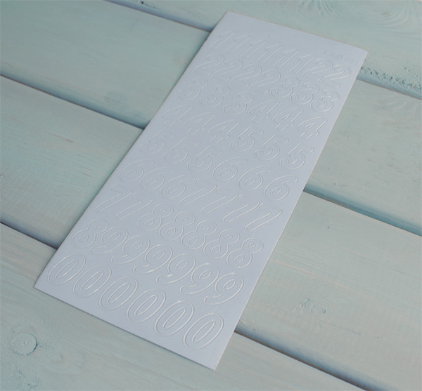 Наклейки контурные JEJE "Цифры голубые"