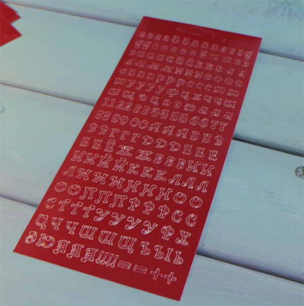 Наклейки контурные JEJE "Алфавит красный"