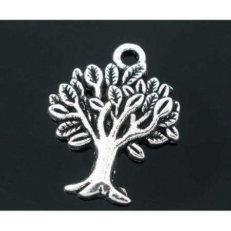 Подвеска металлическая "Дерево". Цвет серебряный.