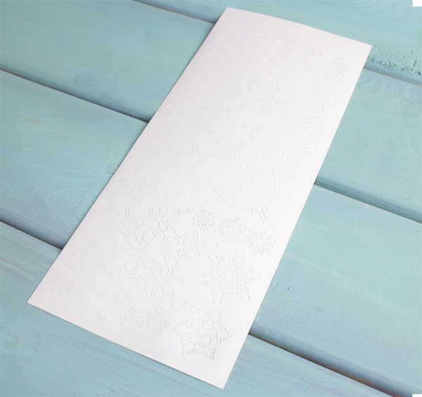 Наклейки контурные JEJE "Снежинки белые"