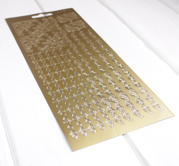 Наклейки контурные JEJE "Уголки и бордюры золотые"