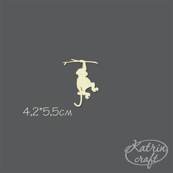 Чипборд "Обезьянка на ветке большая"