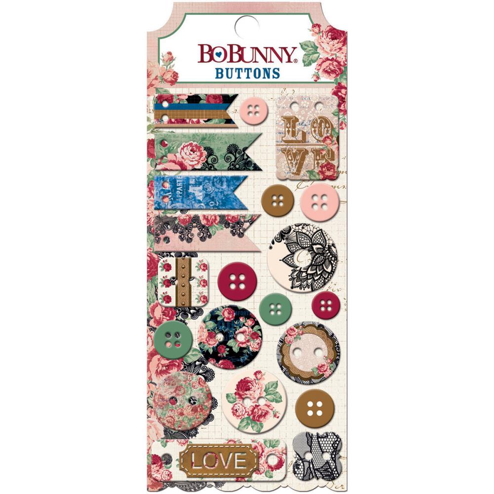 Набор пуговиц Bo-Bunny "Love & Lace"