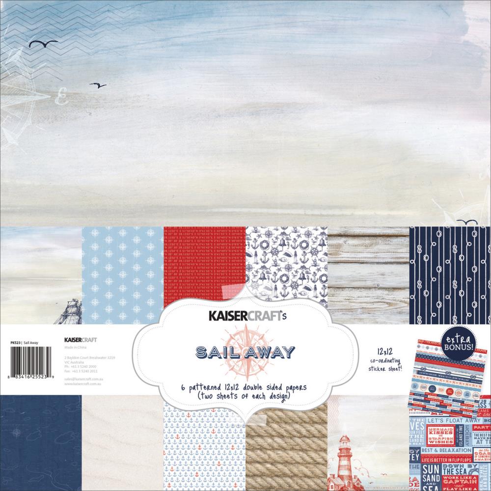Набор бумаги 30 х 30 см Kaisercraft "Sail Away"