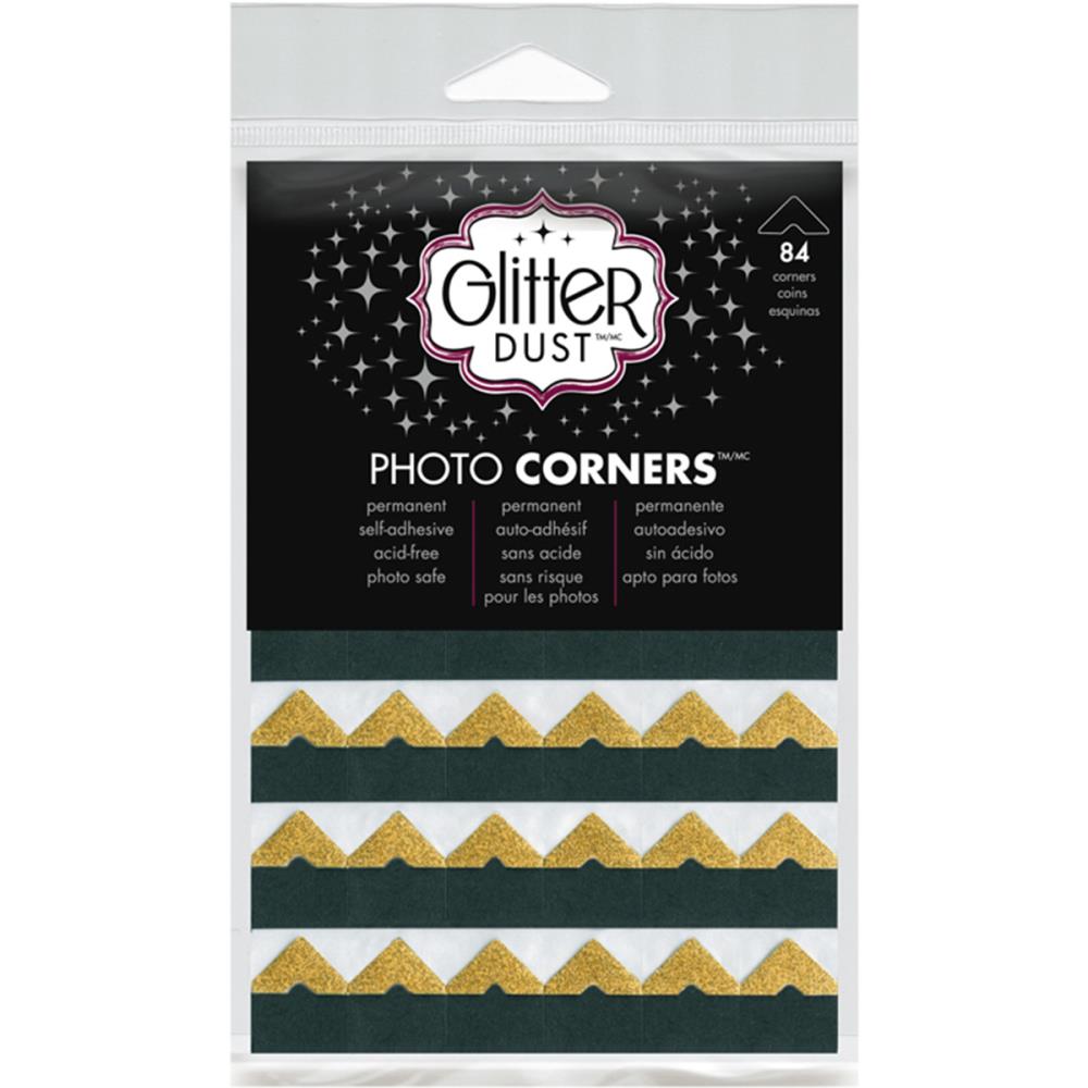 Уголки для фото Glitter Dust. Цвет блестящий золотой