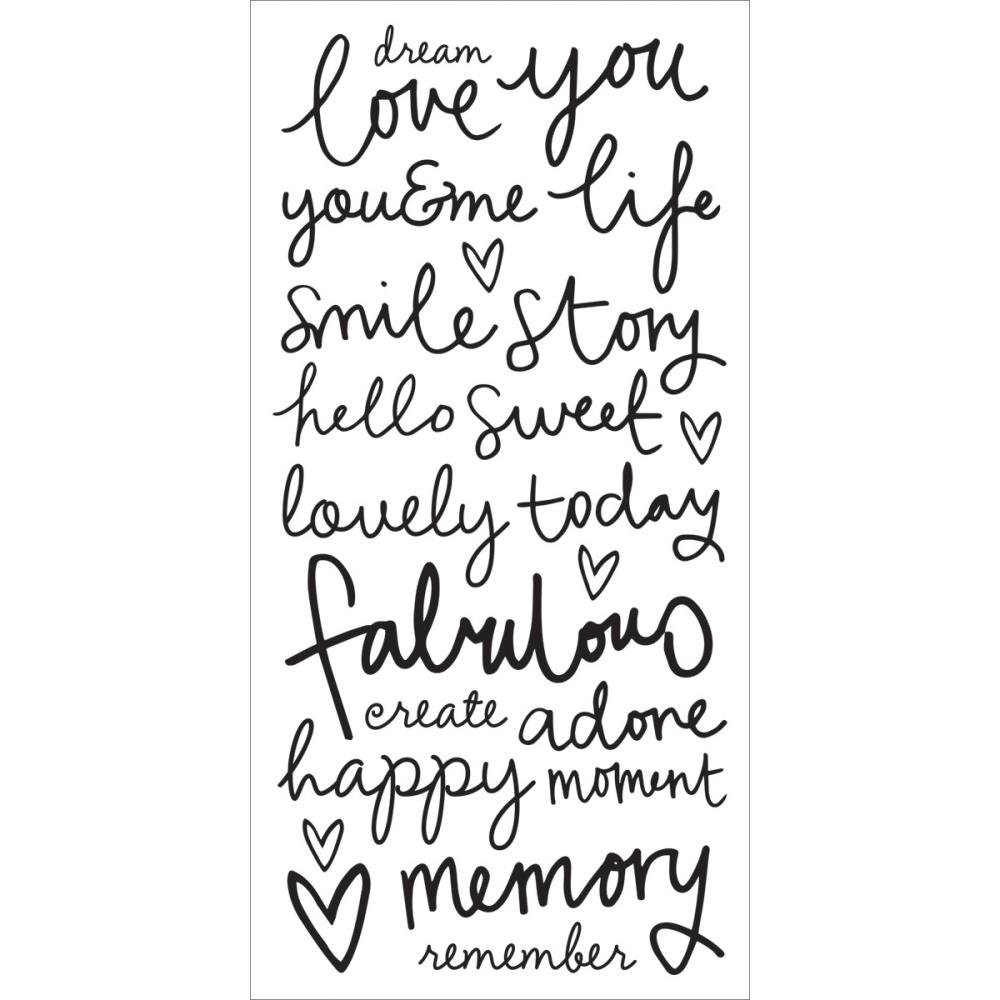 Наклейки прозрачные Kaisercraft "Скрипт слова", 17 х 30 см