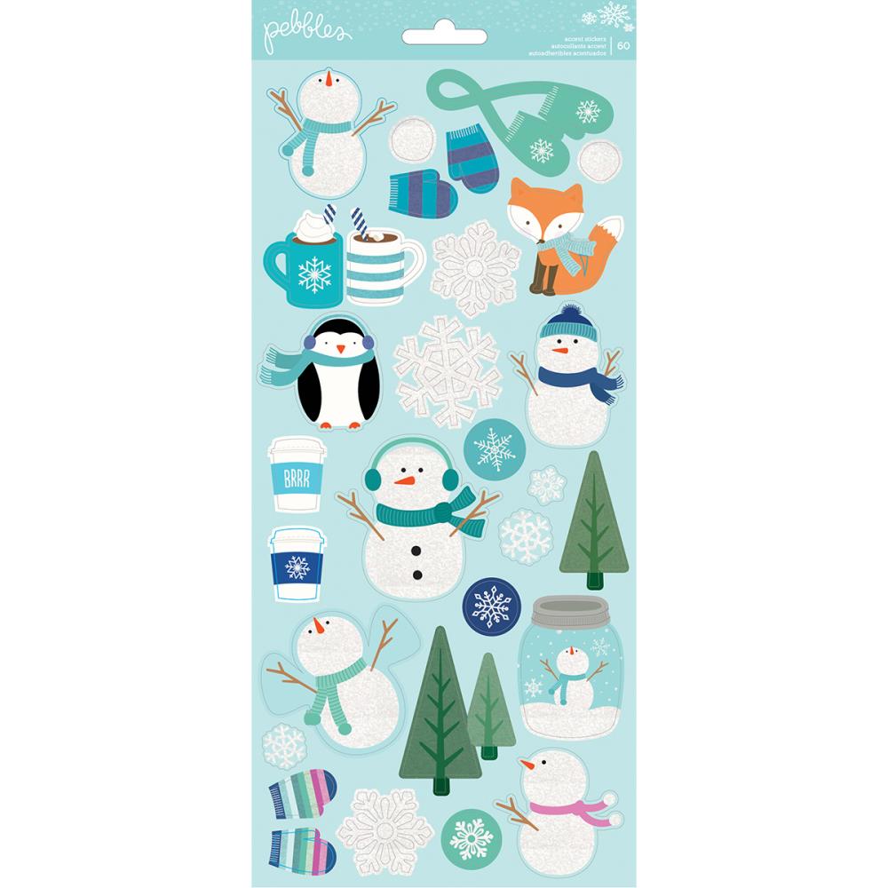 Картонные наклейки Pebbles "Winter Wonderland" 15 х 30 см