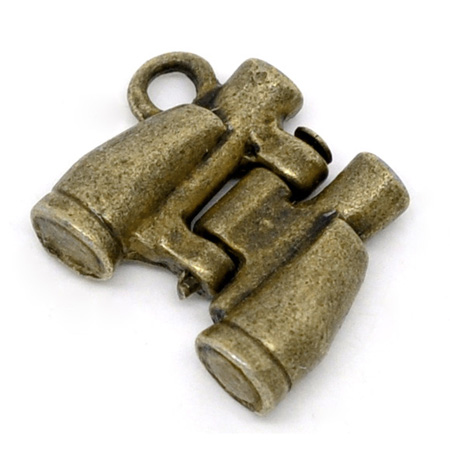 Подвеска металлическая "Бинокль". Цвет античный бронзовый (645)