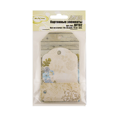 Набор картонных тегов MrPainter "Цветочный"