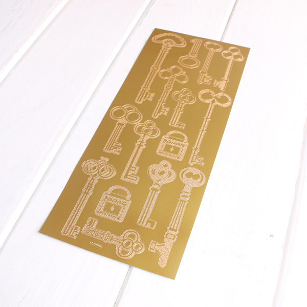Контурные наклейки MrPainter "Ключики", цвет античный золотой.