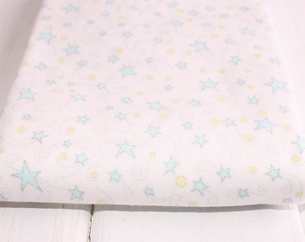 Ткань фланелевая 60 х 110 см "Finch & Friend", голубые звёздочки