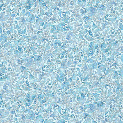 Ткань лоскутная 50 х 55 см "Fusions regent", завитки голубые