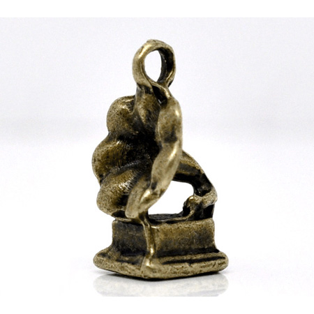 Подвеска металлическая "Граммофон". Цвет античный бронзовый.