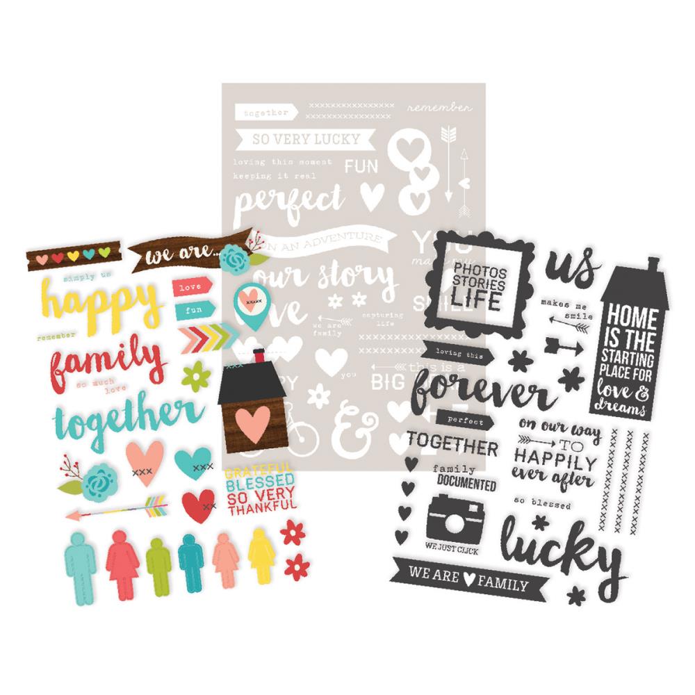 Наклейки на прозрачной основе Simple Stories "We are family"